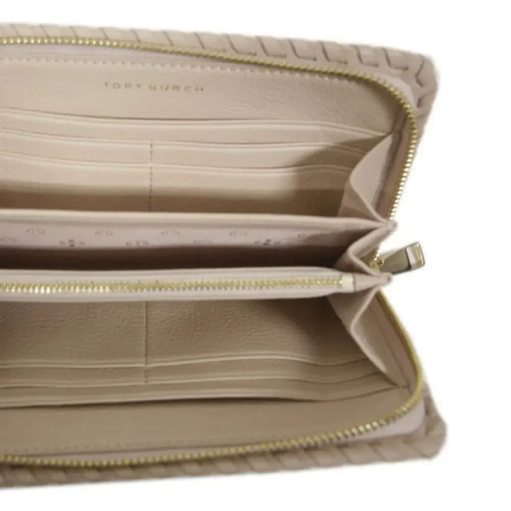 Tory Burch Marion Multi-Gusset Continental Zipped Wallet in Light Oak